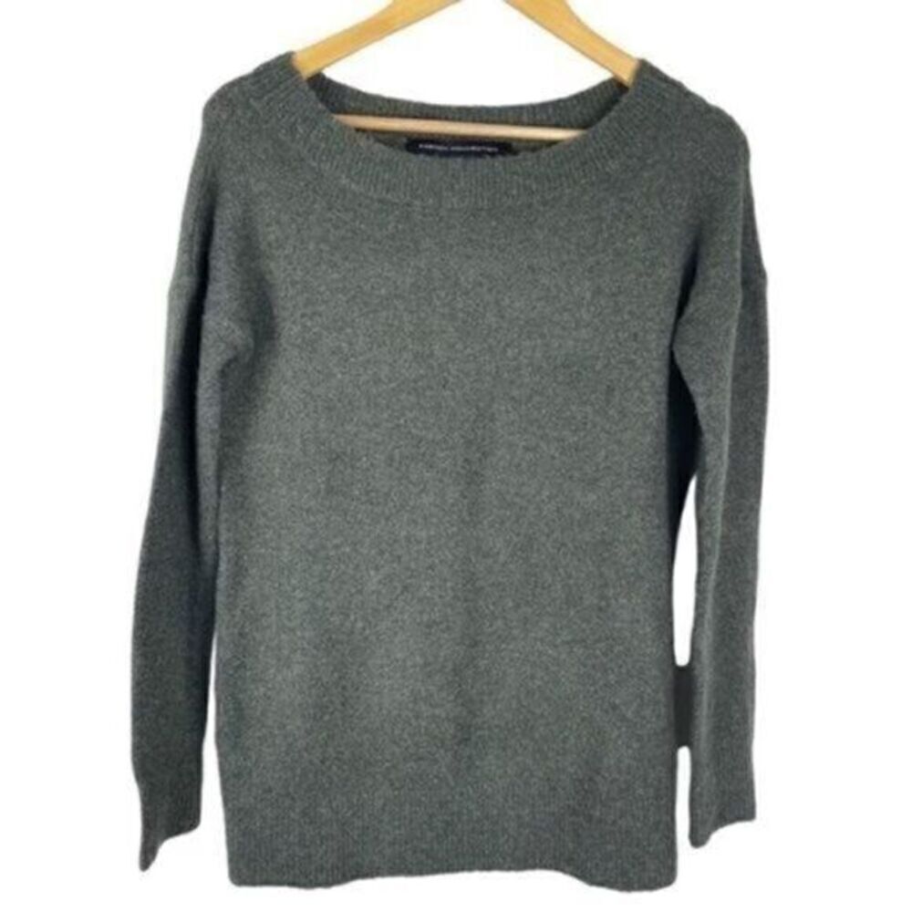 French Connection Gray Ribbed Sweater Extra Small